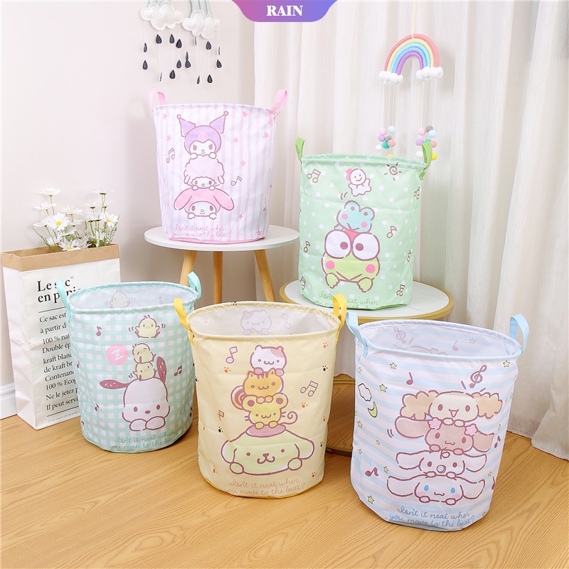 SANRIO Giỏ Đựng Quần Áo Bẩn Bằng Vải Oxford Họa Tiết Hoạt Hình Dễ Thương Chống Thấm Nước