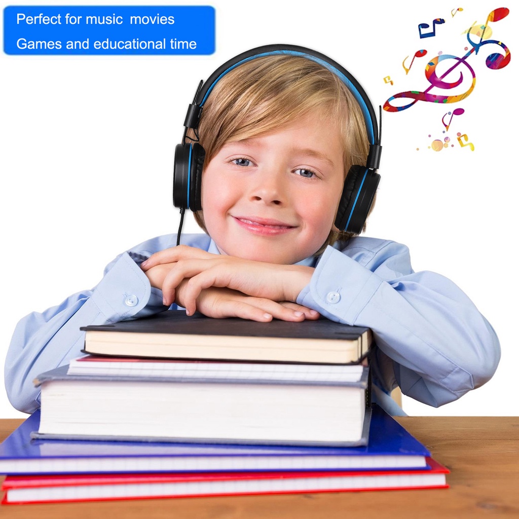 Tai Nghe Chụp Tai Có Dây 3.5mm Có Thể Điều Chỉnh Cho Bé Trai ipad laptop iPhone