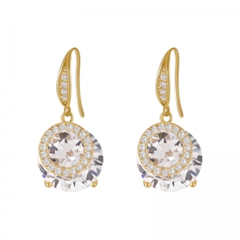 Bông tai bạc s925 đính đá zircon phong cách Hàn Quốc cho nữ