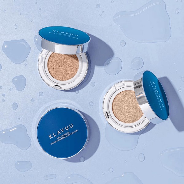 Phấn Nước Dưỡng Ẩm Klavuu Blue Pearlsation High Coverage Marine Collagen Aqua Cushion SPF50+ PA+++ 12g