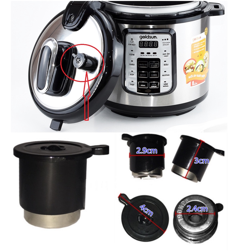 Van nồi áp suất điện đa năng Saiko Goldsun Sunhouse 1550 1562 1650 Linh phụ kiện nút núm gioăng xả phụ