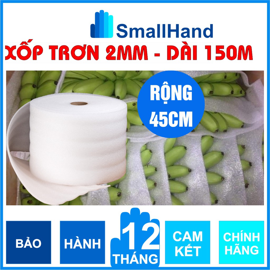 [Cuộn 150m x 45cm] Xốp trơn chống sốc 2mm lót bọc hàng hóa – Màng xốp Foam dùng lót nền trong thi công sàn gỗ