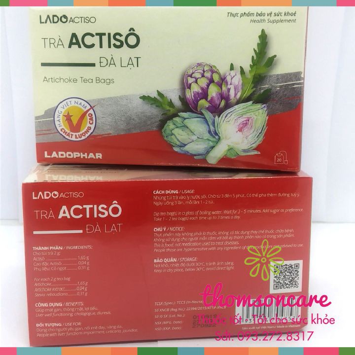 Trà Actiso Đà Lạt - thanh nhiệt, giải độc - Hộp 20 túi lọc