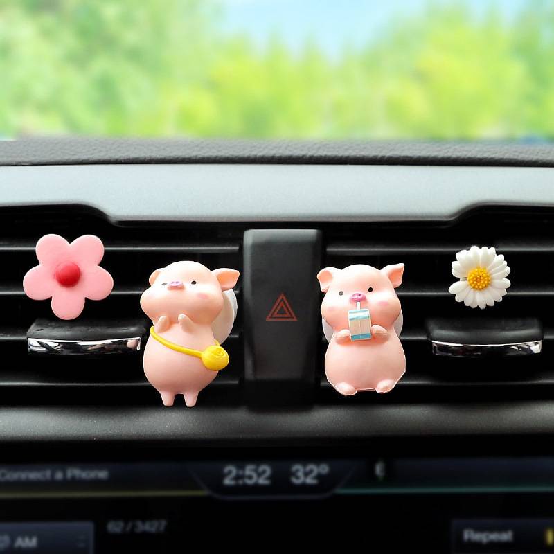 Sáp thơm xe hơi gắn cửa thông gió hình lợn Lulu dễ thương