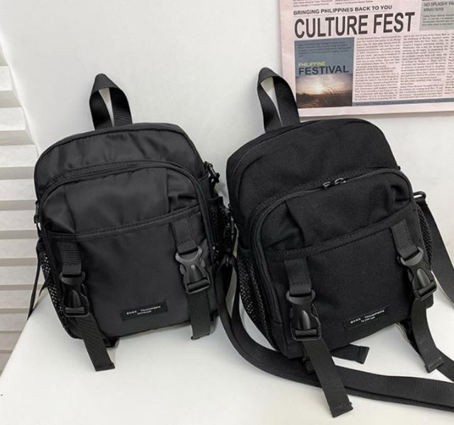 TÚI ĐEO CHÉO đa năng siêu tiện lợi - Vải canvas bao chất ngầu - Balo mini ĐEN phong cách UNISEX đẹp độc -Giá rẻ