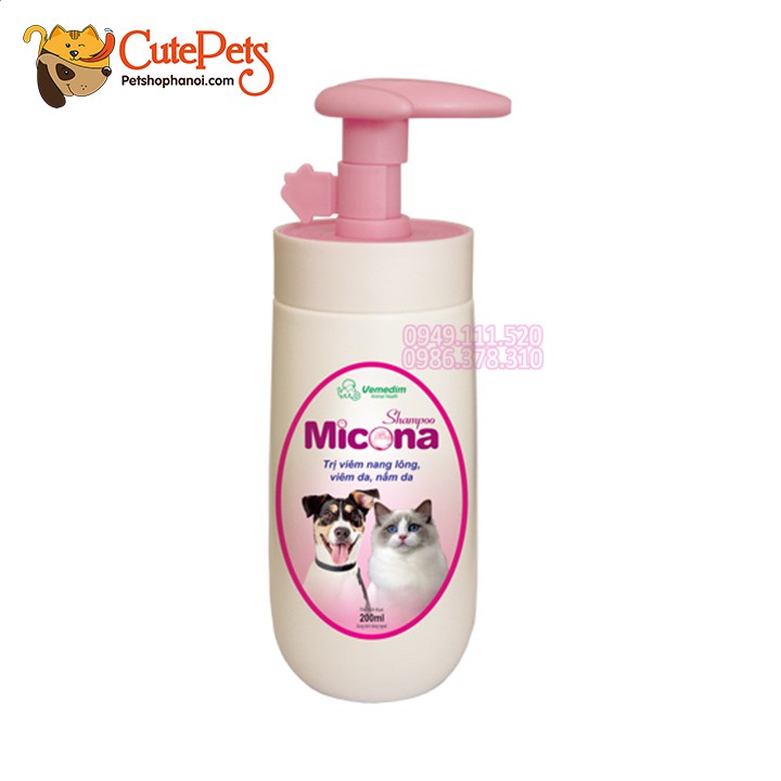 Sữa tắm chó mèo trị nấm MICONA SHAMPOO 200ml - Phụ kiện thú cưng Hà Nội
