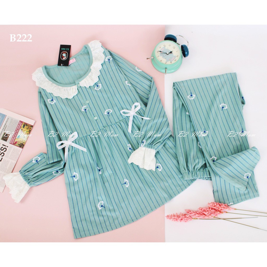 Bộ ĐỒ bầu - bộ mặc bầu và sau sinh có khóa mở ngực và chun chỉnh