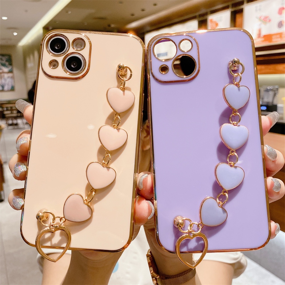 Ốp điện thoại TPU mềm có vòng đỡ hình trái tim thích hợp cho IPhone 13 12 11 Pro Max XS Max XR X 8 7 Plus