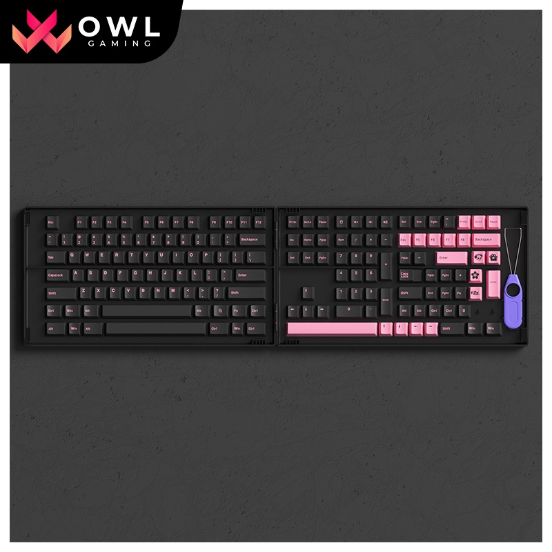 Set keycap AKKO Black Pink (PBT Double-Shot/Cherry profile/229 nút)