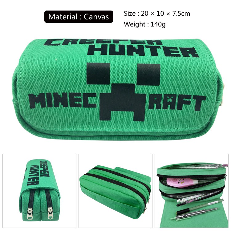 Túi Đựng Bút Bằng Vải Canvas In Hình Game Minecraft 3d Thời Trang