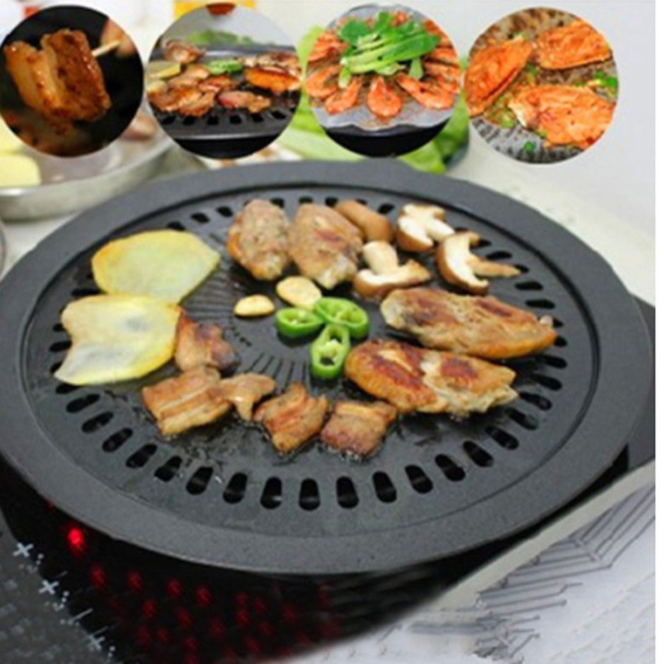 Vỉ Nướng Bbq Chống Dính Không Khói Kiểu Hàn Quốc Tiện Dụng