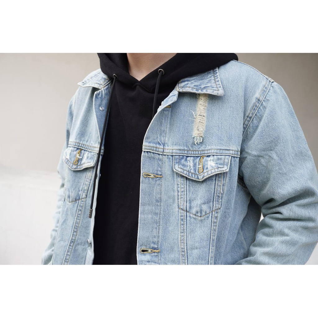 DISTRESSED DENIM JACKET | BigBuy360 - bigbuy360.vn