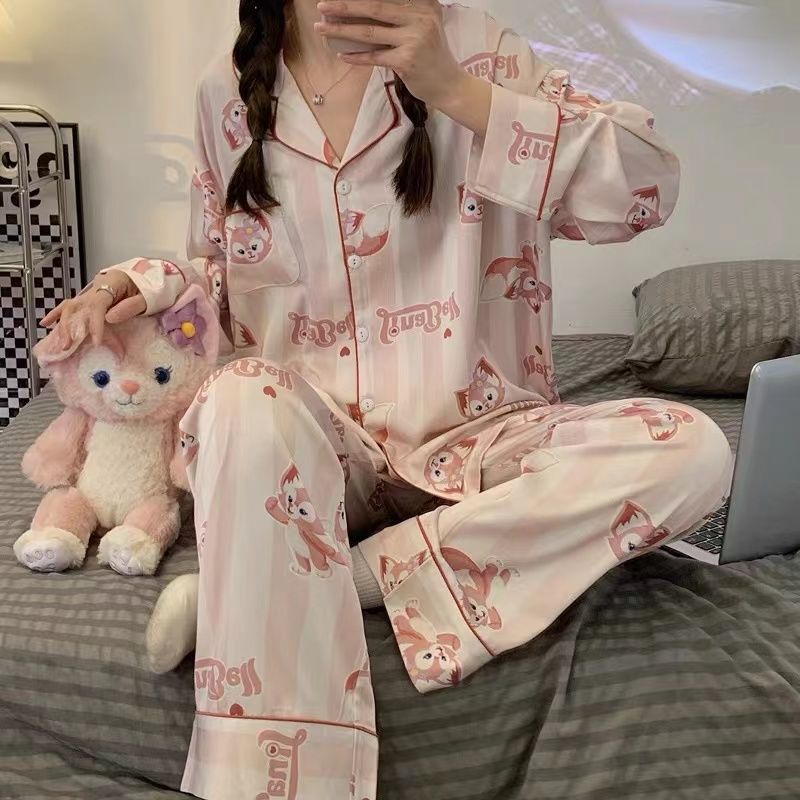 Hakkv Kuromi Lingna Belle Bộ Đồ Ngủ Xuân Thu Tay Dài Quần Dài Dễ Thương Ngọt Ngào Cho Nữ Sinh