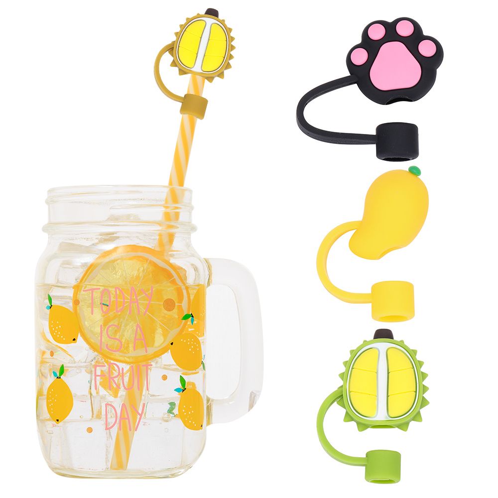 1 Nắp Đậy Ống Hút Bằng Silicon Chống Bụi Thiết Kế Hoạt Hình Dễ Thương