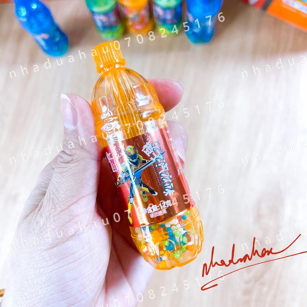 Combo 3 cây kẹo mút phủ cốm vị soda hình chai nước ngọt dễ thương Kengji Hongkong cây 12 gam