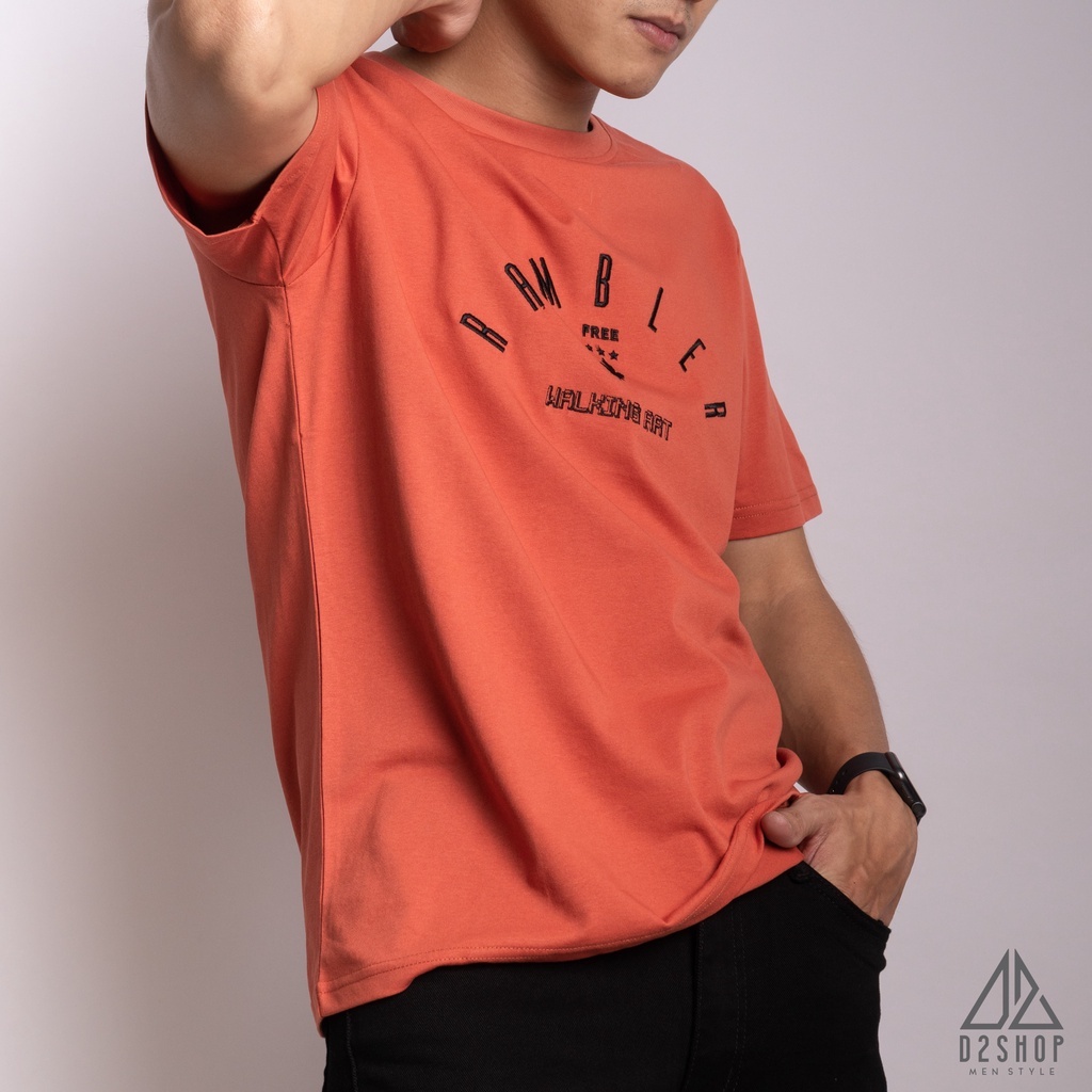 Áo thun nam D2shop thêu chữ RAMBLER, 3 màu