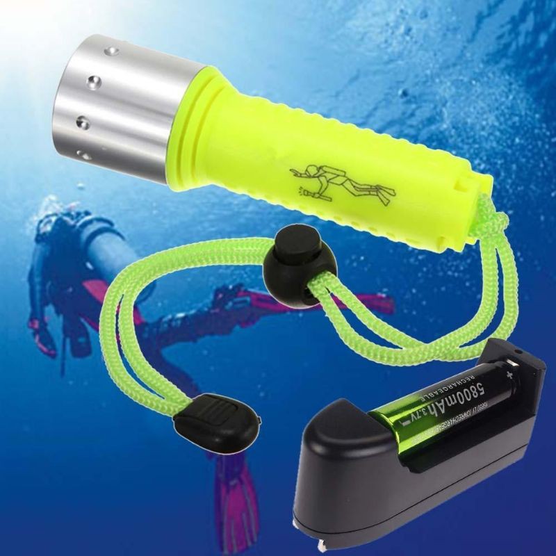 Set đèn pin LED đeo cổ tay 2500LM CREE T6 chuyên dùng cho thợ lặn