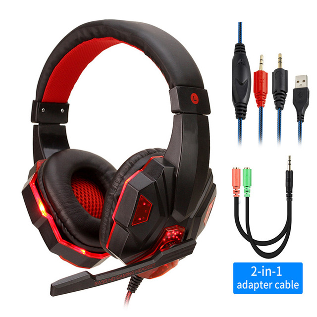 Tai Nghe Chơi Game KEBIDUMEI PC780 Có Đèn LED Kèm Dây 3.5mm Giảm Tiếng Ồn Với Mic
