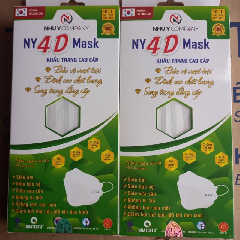 KHẨU TRANG NHƯ Y 4D 1 HỘP 10 CÁI