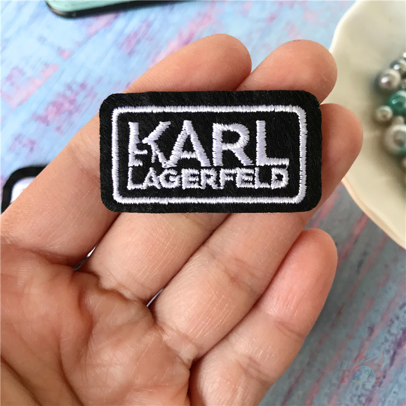 ♚ Sticker Ủi Thêu Hình karl lagerfeld ♚ 1 Huy Hiệu Nổi Tiếng Nổi Tiếng Trên Các Miếng Vá Sắt Trên Các Huy Hiệu