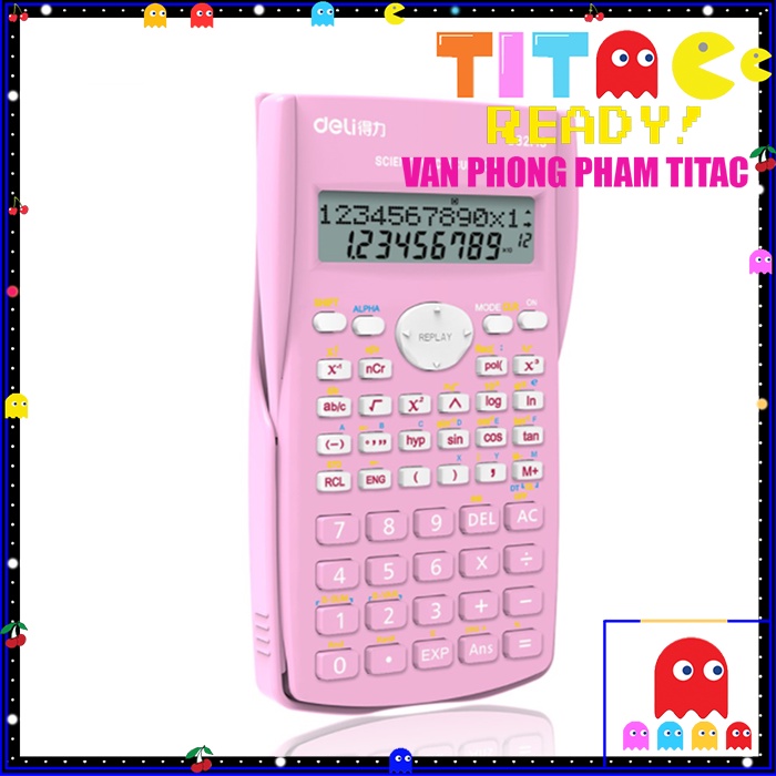 Máy tính kỹ thuật của Deli - Đen/Xanh dương/Hồng/Trắng - No.D82MS