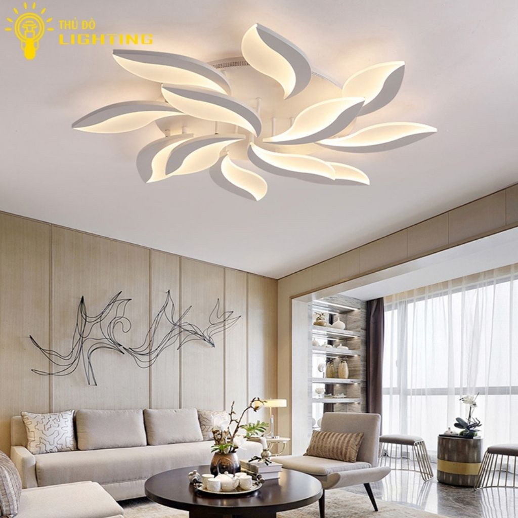 Đèn Ốp Trần Vũ Mao 12 Cánh Cách Điệu THỦ ĐÔ LIGHTING Chất Liệu Thép Và Mika, Ánh Sáng Led 3 Màu 2013/12