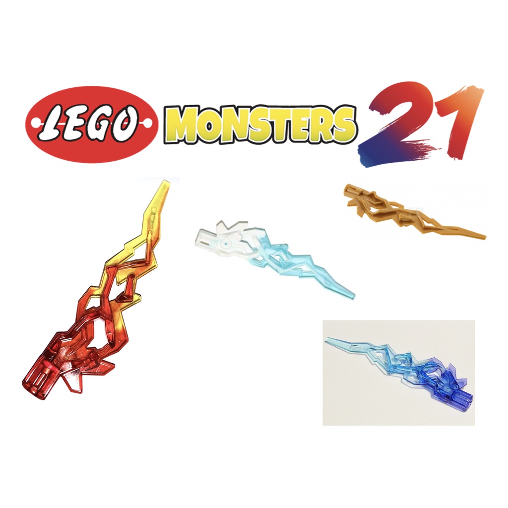 -Phụ kiện vũ khí cho nhà máy anh hùng - Chốt lửa / tia chớp có lỗ trục, Lego chính hãng -ID 11302