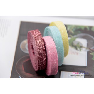 Cuộn 4M - Dây nhũ 1cm loại mỏng, dùng dán kẹp ,cài tóc, thắt nơ.