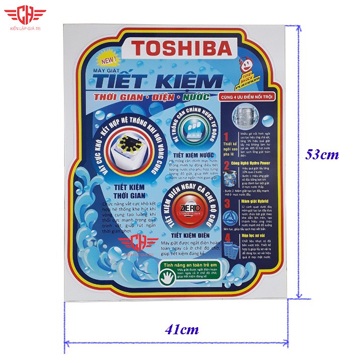 miếng dán máy giặt Tem dán máy giặt tranh trang trí máy giặt toshiba nhiều mẫu (tặng keo dán)