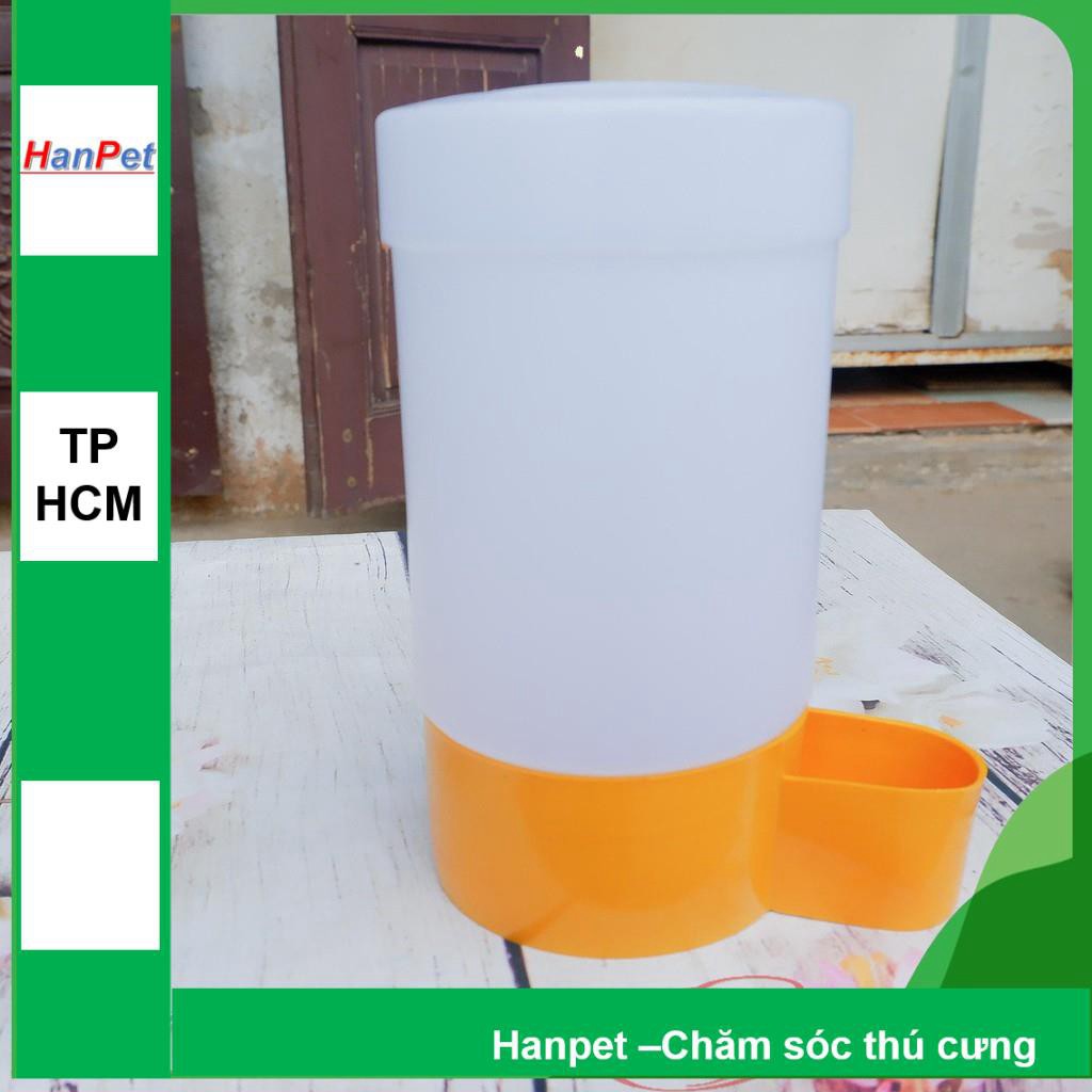 HCM-Bình uống nước gia cầm tự động cấp nước - Dạng trụ đứng đặt nền (18x10cm) - máng uống chim cảnh gà chọi, g