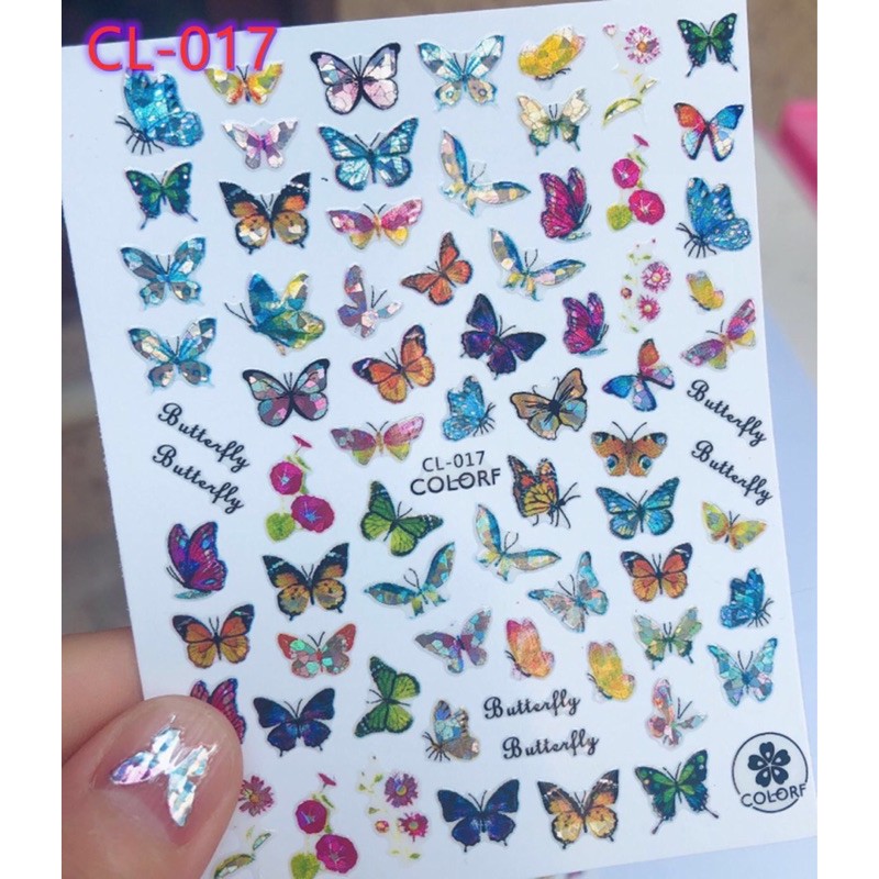 sticker bướm dạ quang dán móng tay nail
