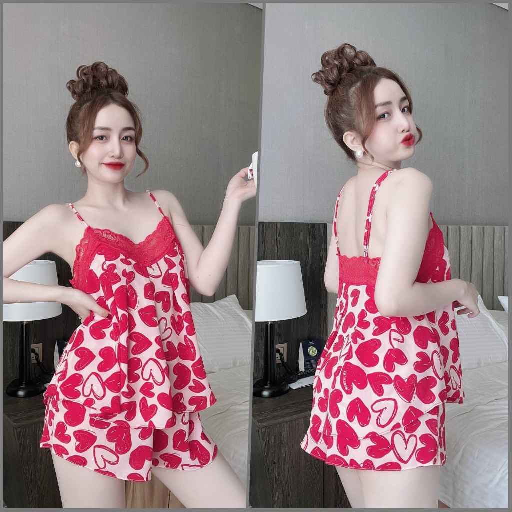 Đồ Ngủ Bigsize &lt;FREE SHIP&gt; Bộ ĐÙI MANGO REN NGỰC 45-75kg