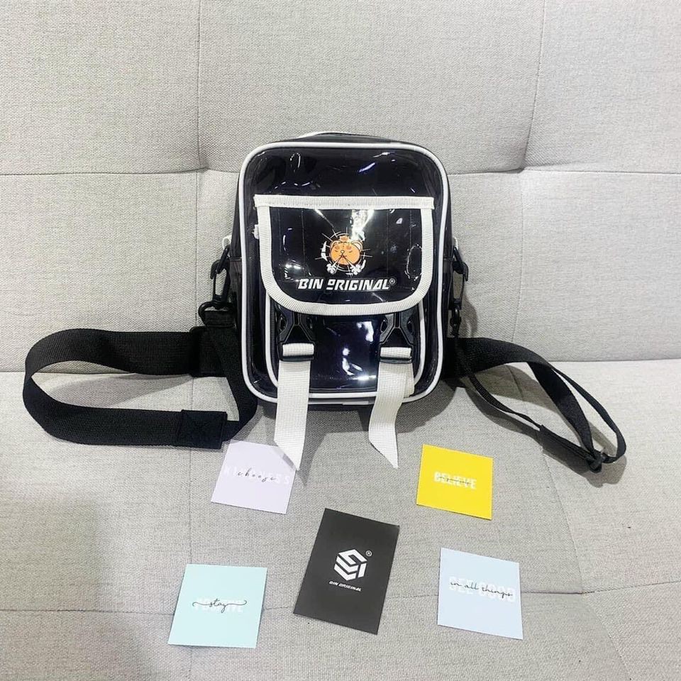 TÚI XÁCH ĐEO CHÉO NỮ MÀU ĐEN CHỮ BIN ORIGINAL