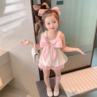 Set bộ bé gái mặc Hè | Bộ nơ chất voan tơ hai lớp siêu xinh cho bé gái từ 1 tuổi tới 6 tuổi