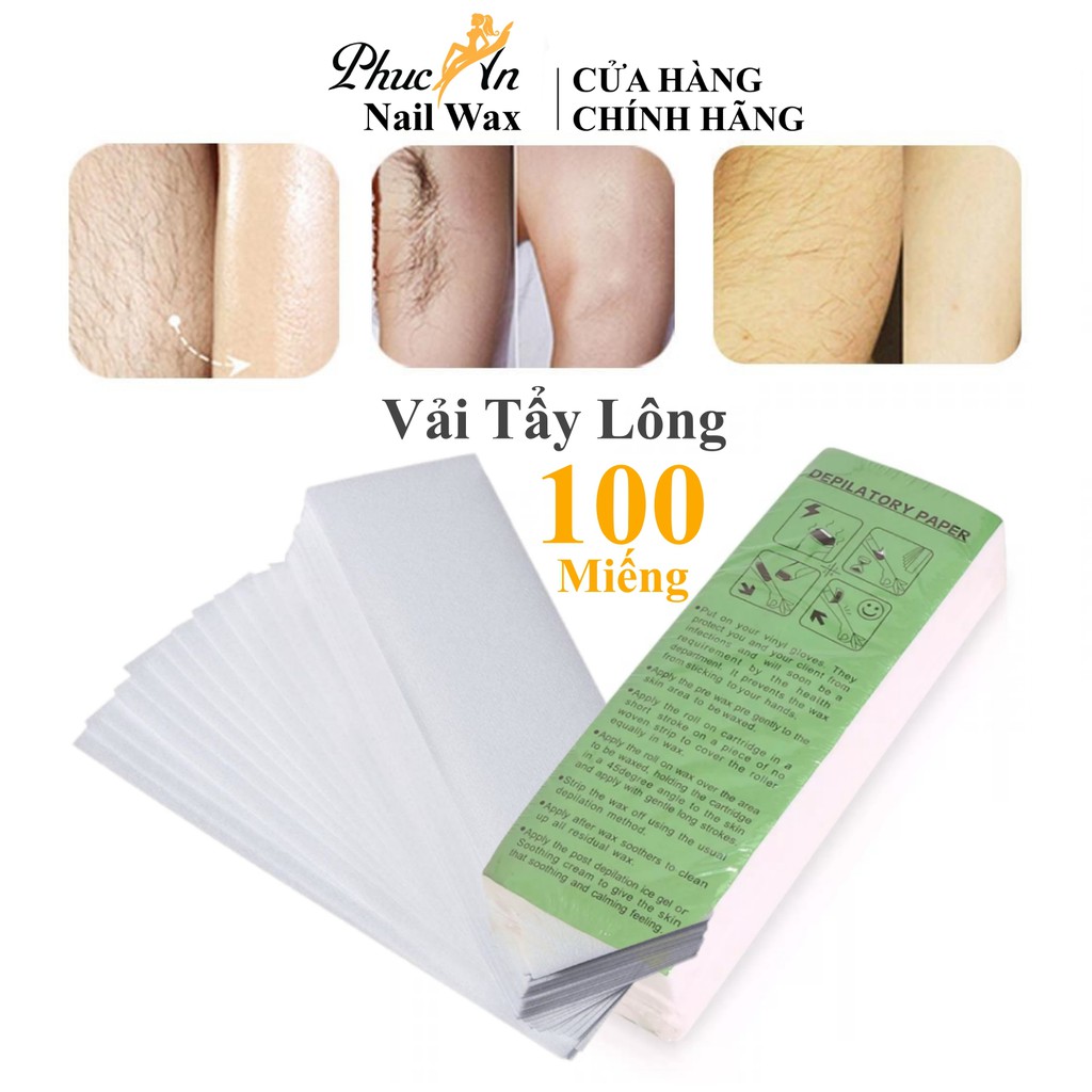 Giấy Tẩy Wax Lông Mềm Sử Dụng Kết Hợp Với Sáp Wax Tẩy Lông GiGi , Bịch 100 Miếng , Phúc An Nail Wax