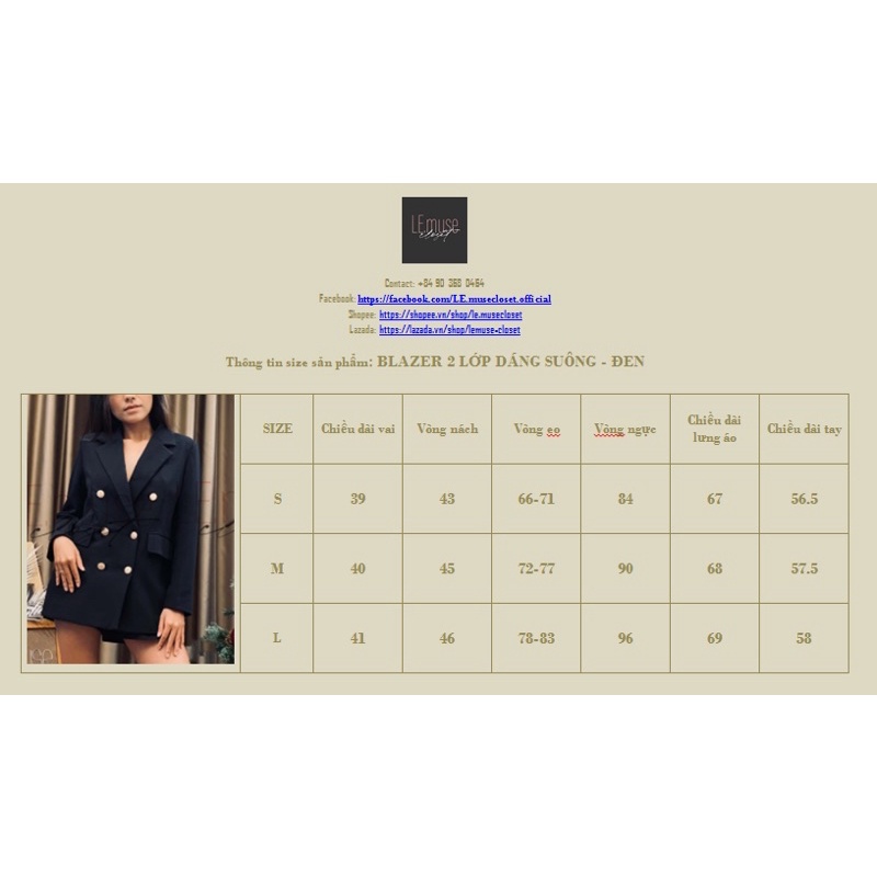 Áo Blazer giấu quần dáng suông màu đen | BigBuy360 - bigbuy360.vn