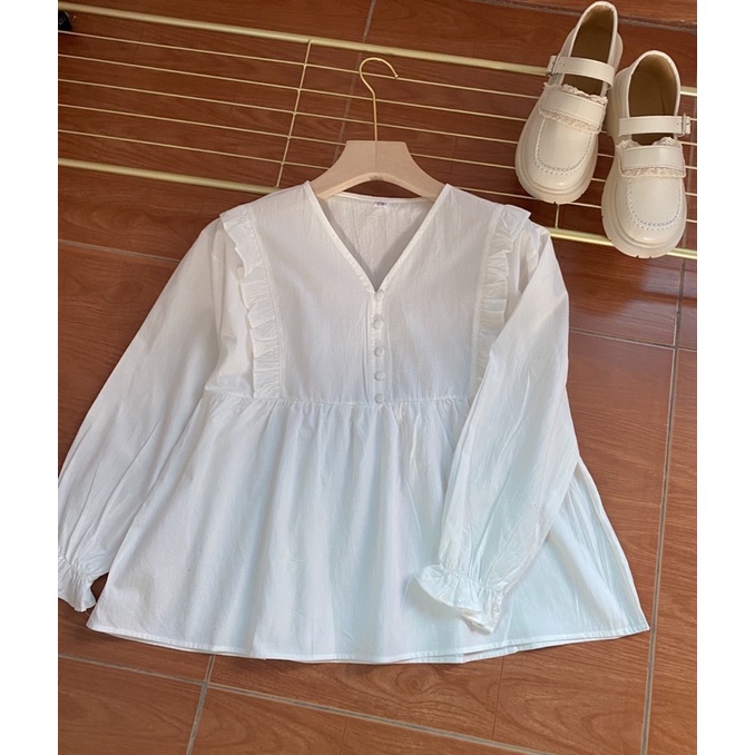 Áo babydoll  tiểu thư - ảnh thật