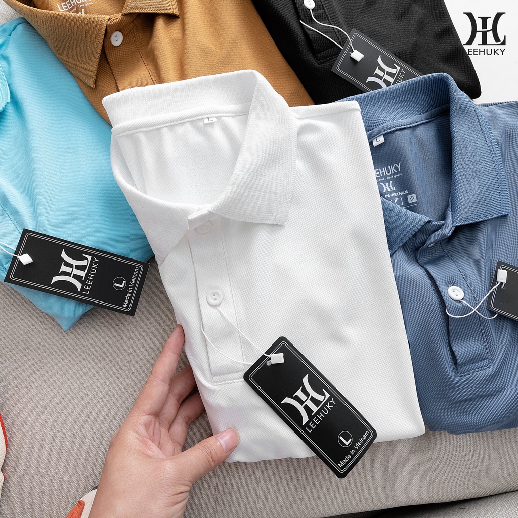 Áo phông nam trơn có cổ PL02, kiểu áo thun nam polo tay ngắn chất cá sấu cotton cao cấp giá rẻ co giãn 4 chiều đẹp
