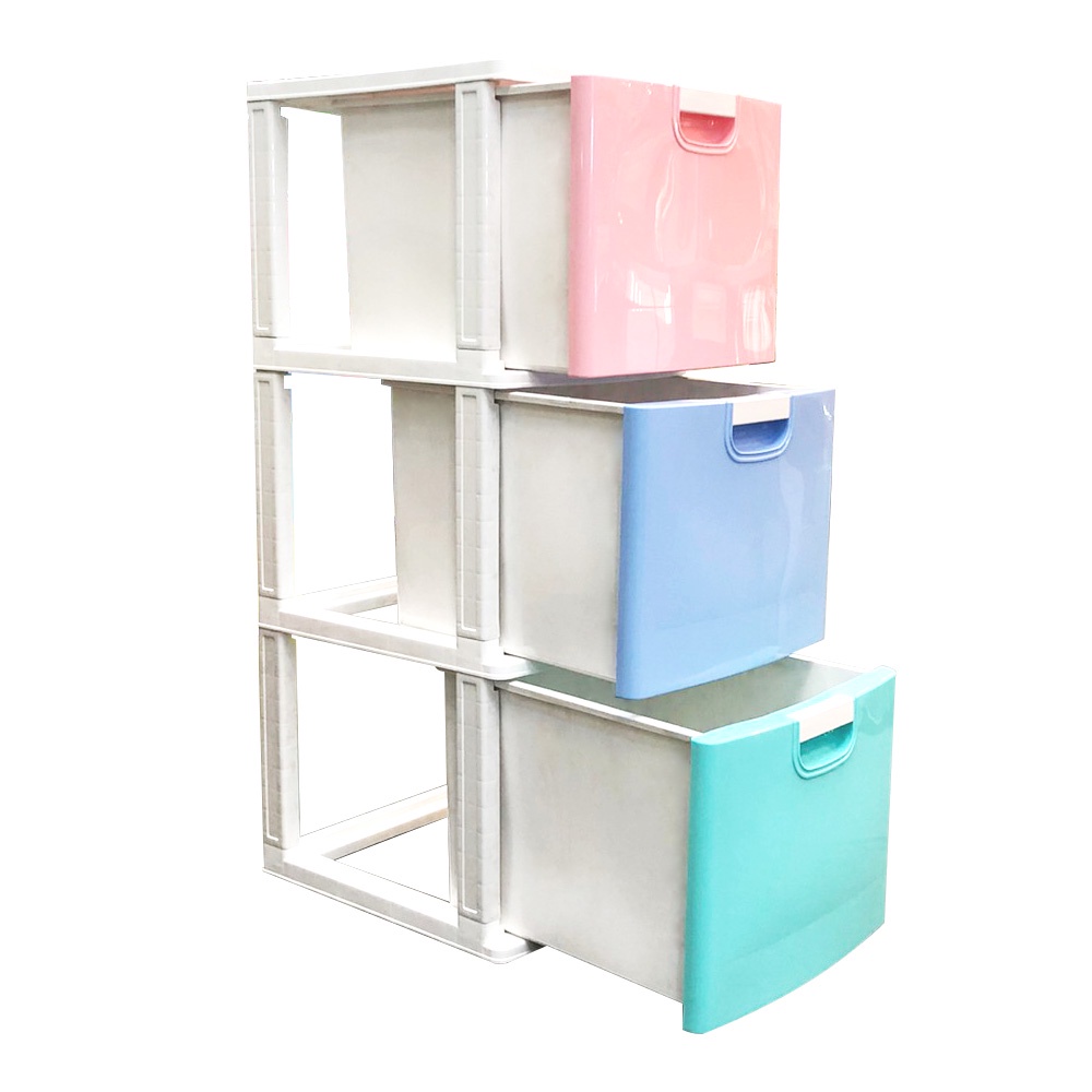 HomeBase ME LIVING Tủ nhựa 3 tầng FANCY LL3 Thái Lan W42xD48xH112cm pha màu