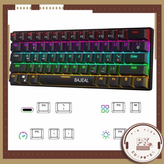 Bàn phím cơ mini led 61 phím_phím cơ có dây gaming_bảo hành 12 tháng