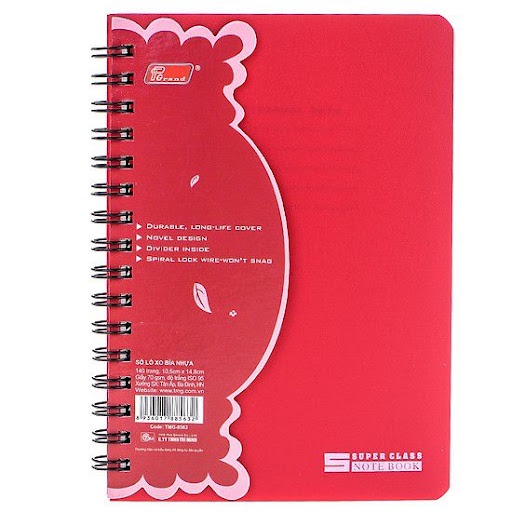 Sổ lò xo A4 / A5 bìa nhựa Pgrand TMG-8560 140 trang cao cấp - Giấy dày định lượng 70gsm -1 quyển -giao ngẫu nhiên