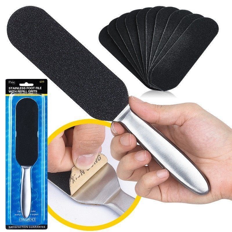 Bộ 11 dụng cụ dũa gót chân tay cầm kim loại cao cấp tiện dụng