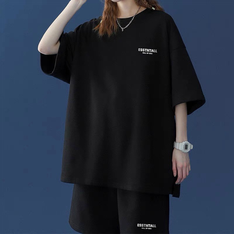 [FREE SHIP] SÉT BỘ UNISEX CHẤT LIỆU THUN COTTON LẠNH DỄ MẶC CHE KHUYẾT ĐIỂM NAM NỮ ĐỀU MẶC ĐƯỢC ESSENTL