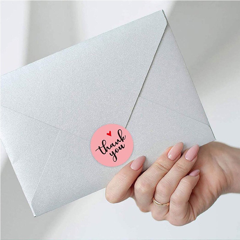 Sticker dán nhãn decal sticker kraft dễ thương THANK YOU