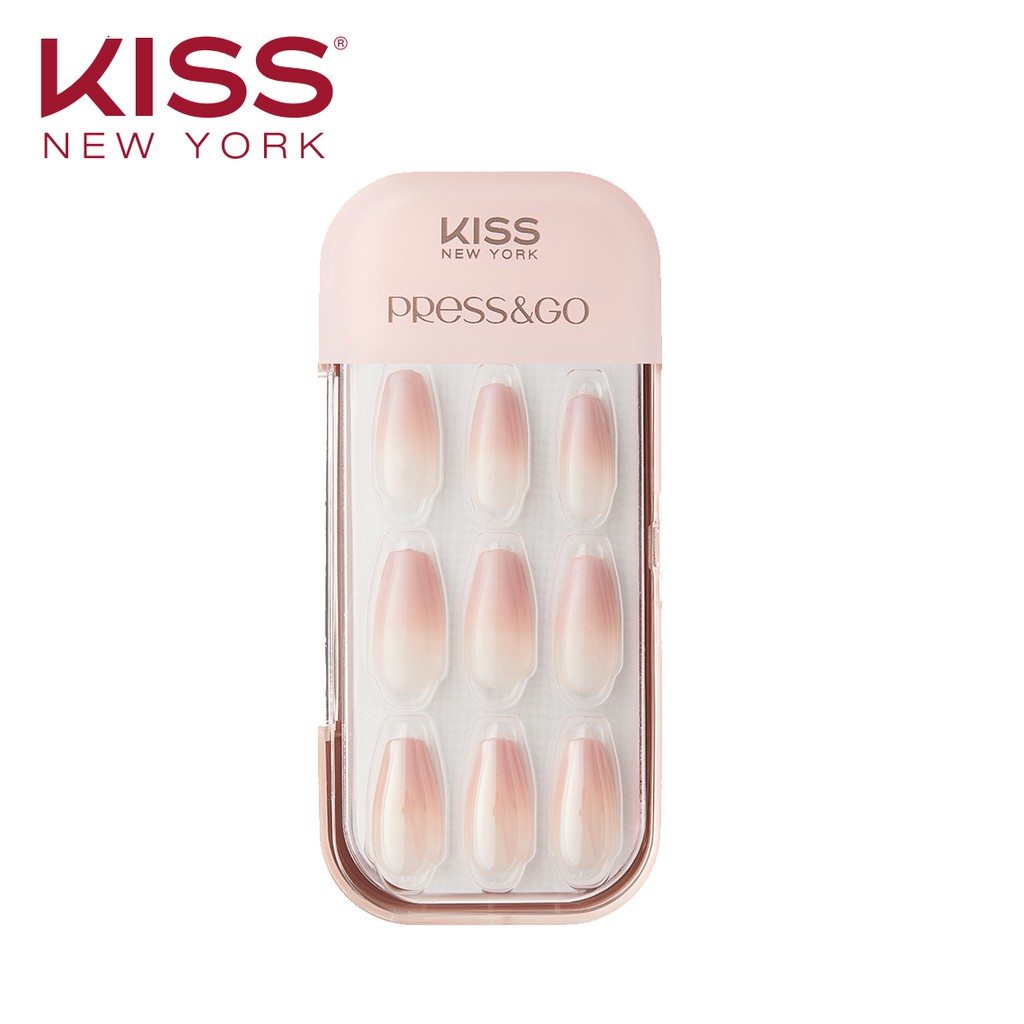 Bộ 30 Móng Tay Gel Tự Dán Press &amp; Go Kiss New York Nail Box - Milk Tea (KPNC06K)