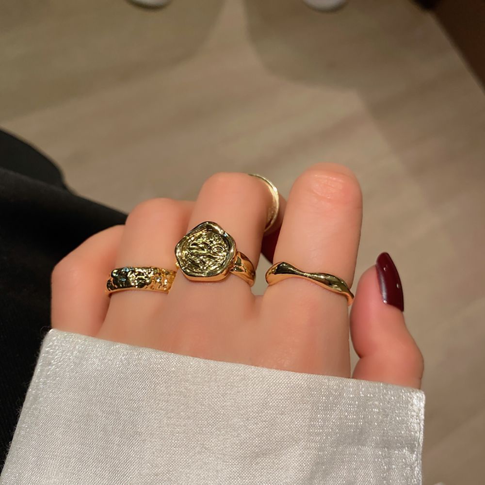 Set 4 nhẫn đeo khớp ngón tay kiểu dáng vintage thời trang cho nữ