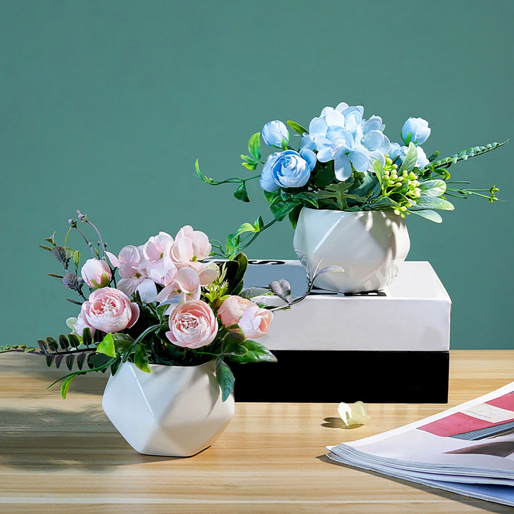 Chậu Hoa Nhân Tạo Tinh Xảo Bằng Nhựa Dùng Trang Trí Phòng Khách Đa Năng