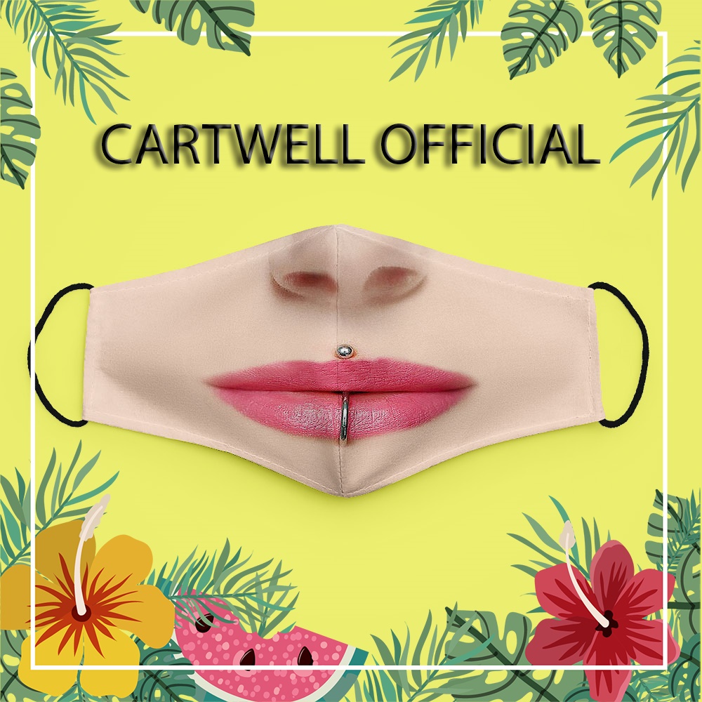 Khẩu trang vải mặc cười mặt quỷ hề hút thuốc 3d mặt người 94 CARTWELL ngăn bụi mịn vải cotton 100% không đau tai dành ch