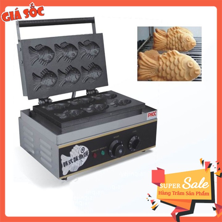 Máy làm bánh cá taiyaki công nghiệp 6 con