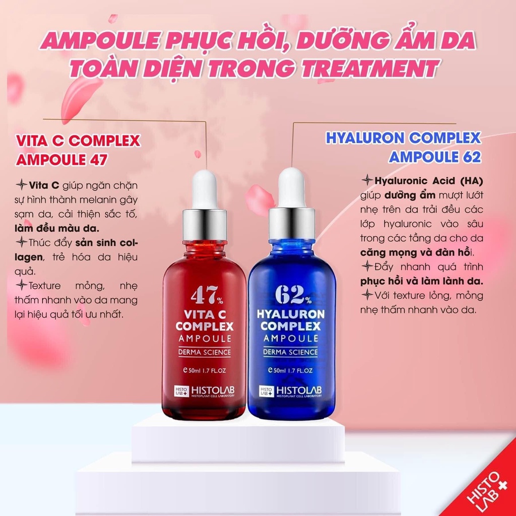 Serum Dưỡng Trắng Sáng Da Histolab Vita C Complex Ampoule 47% Chống lão hóa, không cồn 50ml